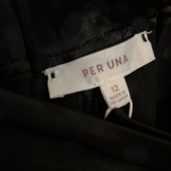 Per Una M&S Womens UK 12 Satin Black Spotted Flared Trousers new - Picture 2 of 6